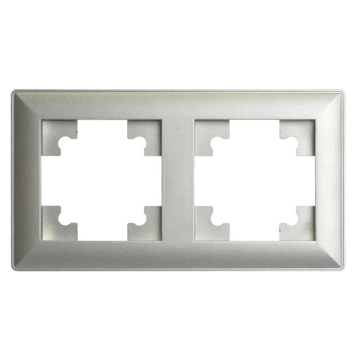 Катрин - Розетки и выключатели Stekker Рамка STEKKER 2-местная Катрин стекло серебро PFR00-7002-03 39798