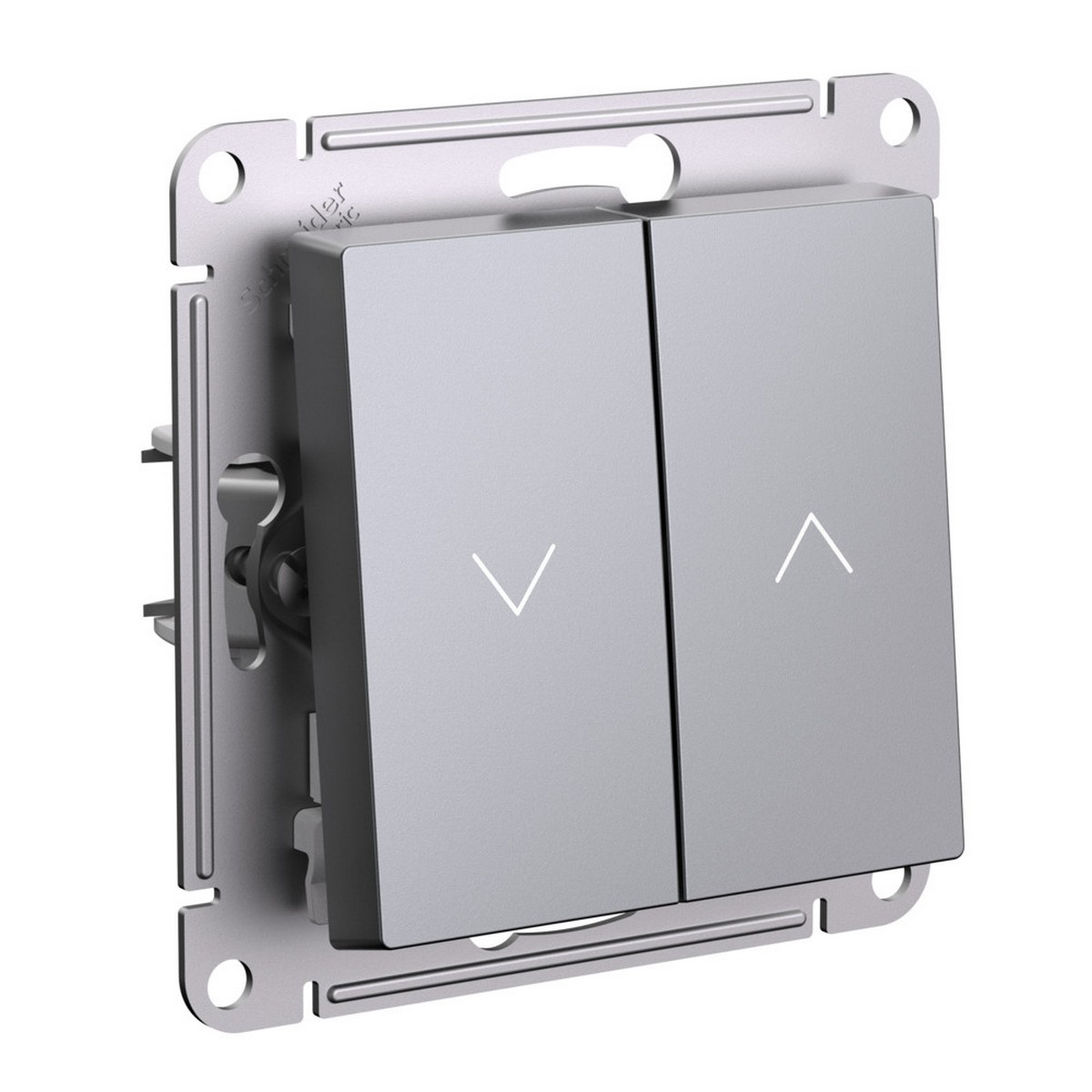 AtlasDesign Сталь Выключатель Systeme Electric AtlasDesign Сталь 2-клавишный жалюзи, 10А, механизм ATN000919