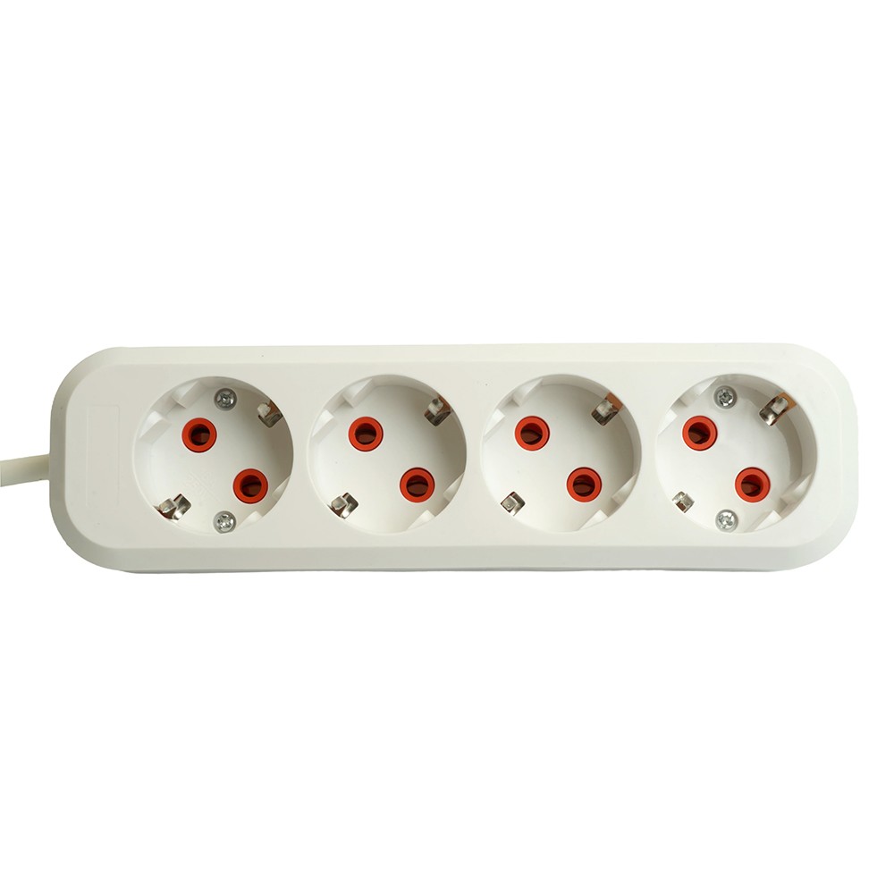 Колодки и удлинители, тройники Удлинитель STEKKER четырехместный c/з HM06-40-07 7м Home (У10-429) белый 49389 