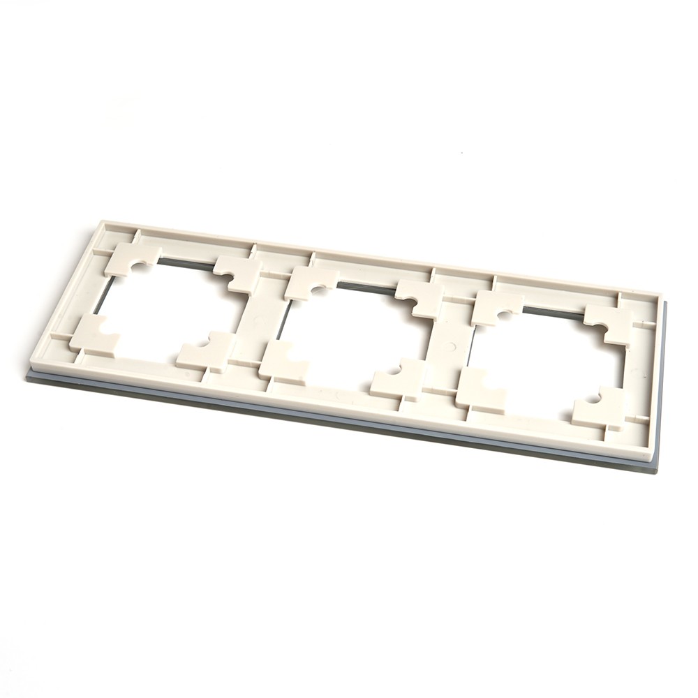 Катрин - Розетки и выключатели Stekker Рамка 3-местная стекло STEKKER GFR00-7003-07 серия Катрин дымчатый 49035