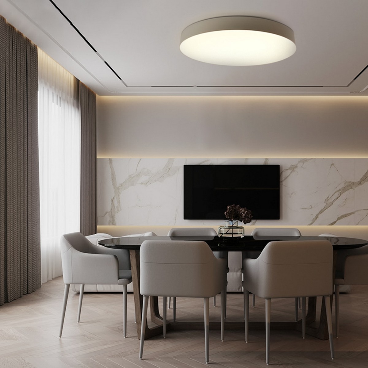 Управляемые светодиодные светильники и люстры Светодиодный управляемый светильник Feron AL6200 “Simple matte” 60W белый 48069 