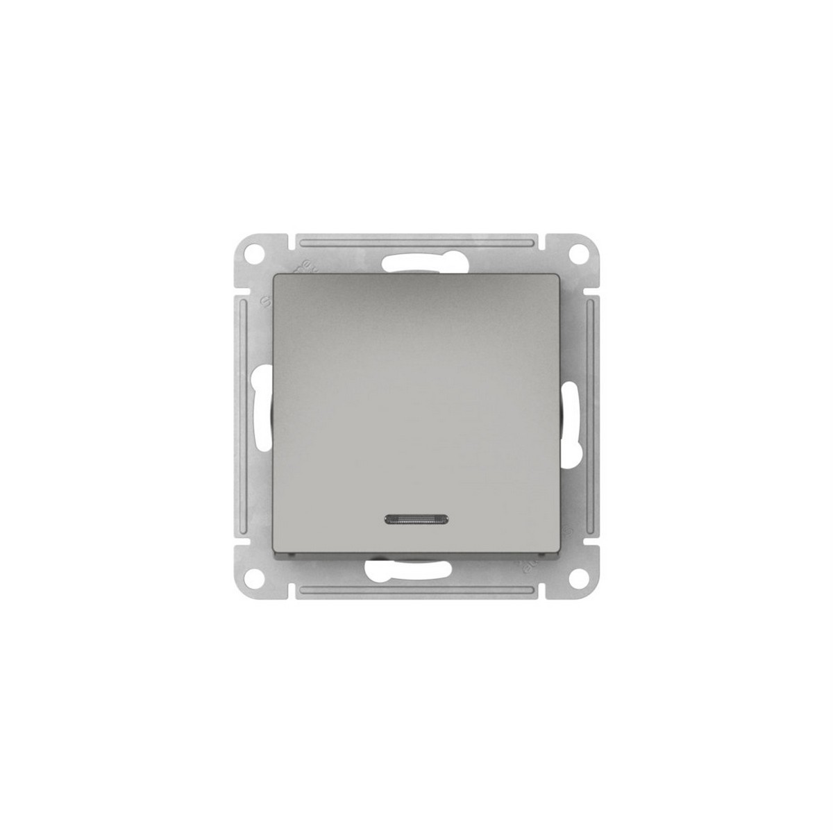 AtlasDesign Сталь Выключатель Systeme Electric AtlasDesign Сталь 1-клавишный с подсветкой быстрозажим. клем.