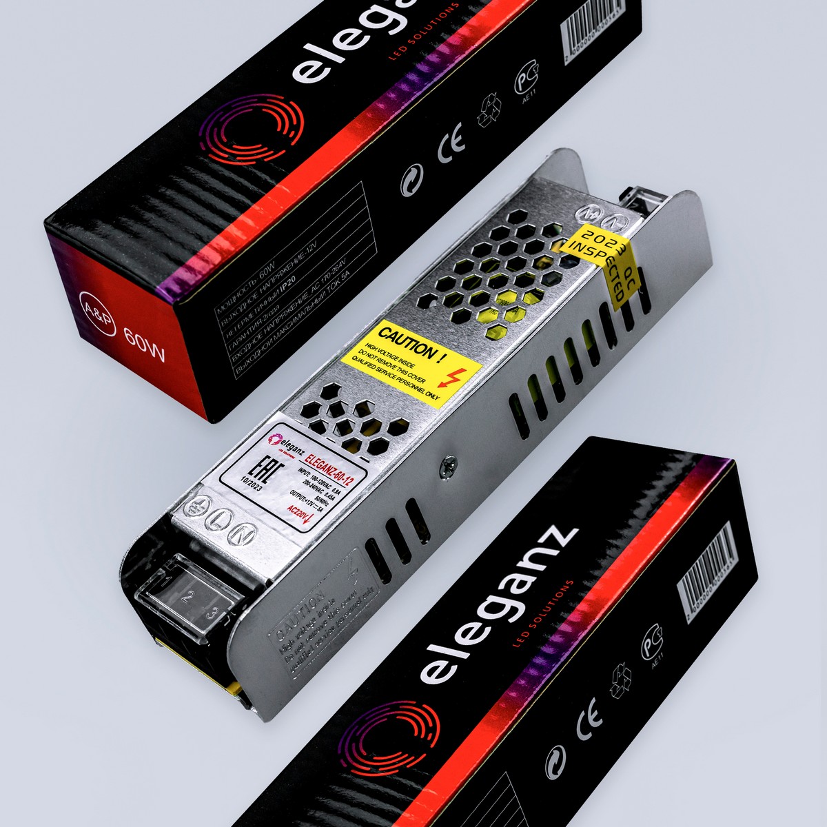 Блоки питания для светодиодной ленты Блок питания для светодиодной ленты Eleganz 12V 60W IP20 узкий 1118 