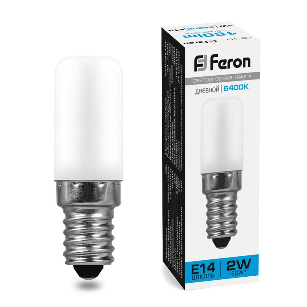 E14 Лампа светодиодная Feron LB-10 E14 2W 6400K 25988 