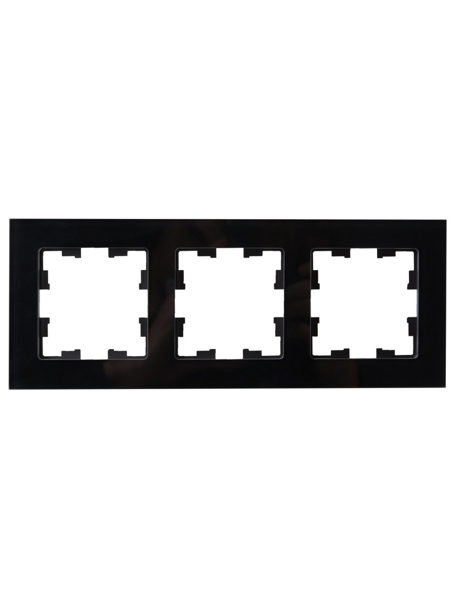 IEK Brite Рамки Рамка IEK BRITE 3-местная РУ-3-2-БрЧ стекло черный BR-M32-G-K02