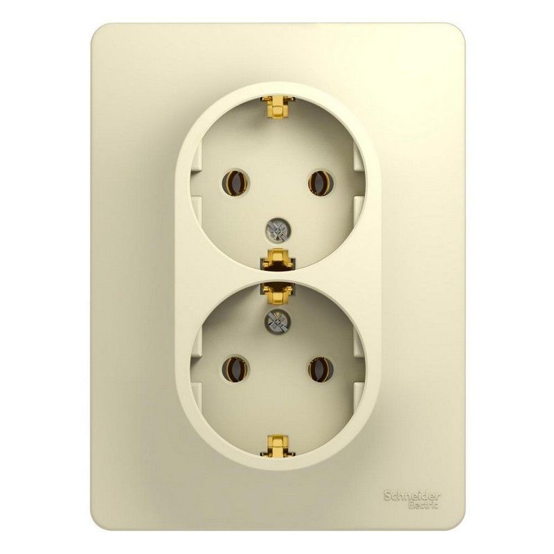 Glossa Бежевый Розетка Systeme Electric Glossa Бежевый 2-я с заземлением GSL000224