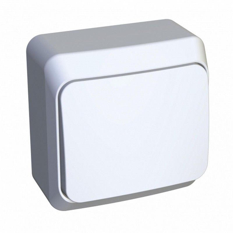 Этюд Белый Переключатель 1-клавишный Systeme Electric Этюд наружный Белый BA10-004B