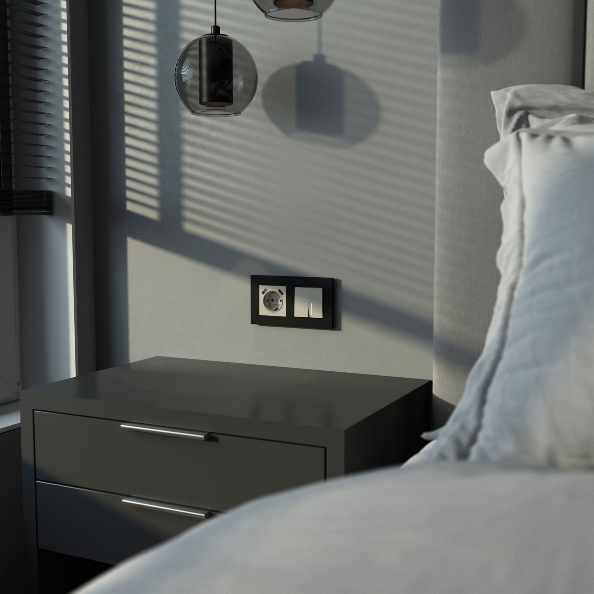 Werkel дымчатый Выключатель Werkel двухклавишный проходной с подсветкой (дымчатый) W1222104