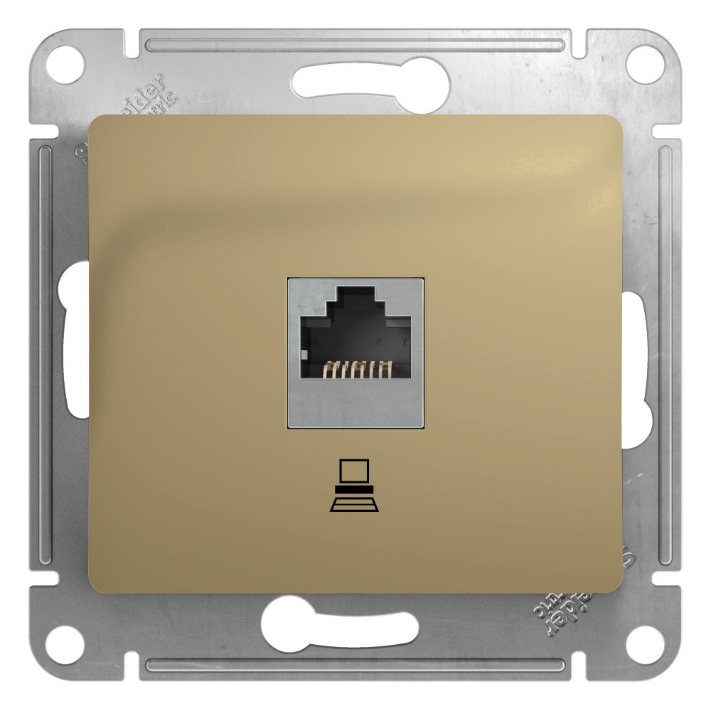 Glossa Титан Розетка компьютерная Systeme Electric Glossa Титан RJ45 кат.5E GSL000481K
