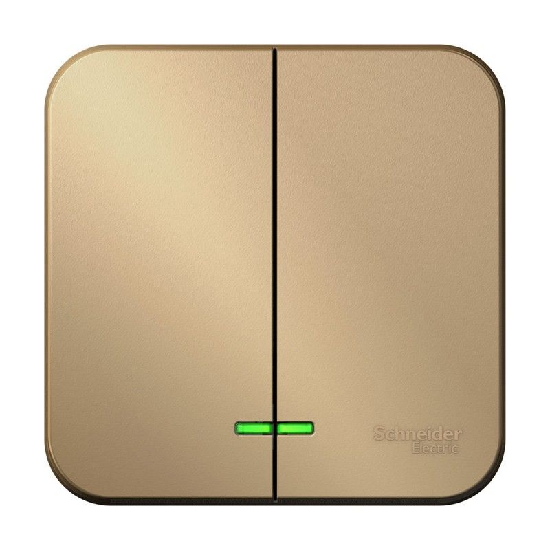 Blanca титан розетки и выключатели Выключатель SE Blanca 2-клавишный Титан наружный с подсветкой изолир. пластина BLNVA105114