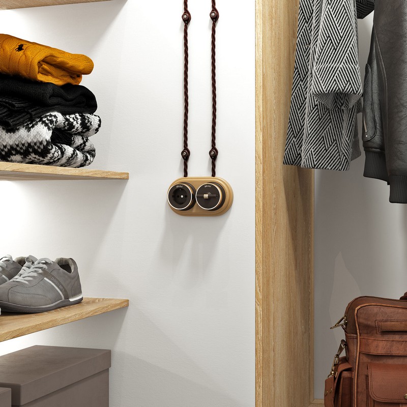 Werkel Ретро Выключатель Werkel на 4 положения двухклавишный (мокко матовый/хром) W5822052