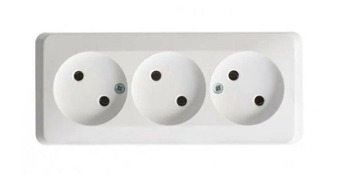 Этюд Кремовый Розетка 3-ая Systeme Electric Этюд наружный Бежевый б/з без шторок 16А 250B PA16-009K