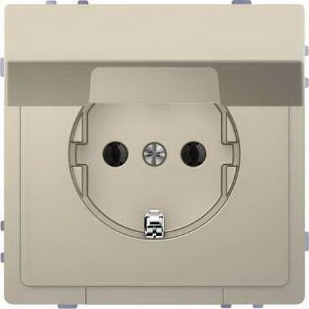 Merten D-Life Сахара Розетка с заземлением со шторками и крышкой IP44 Merten D-Life сахара