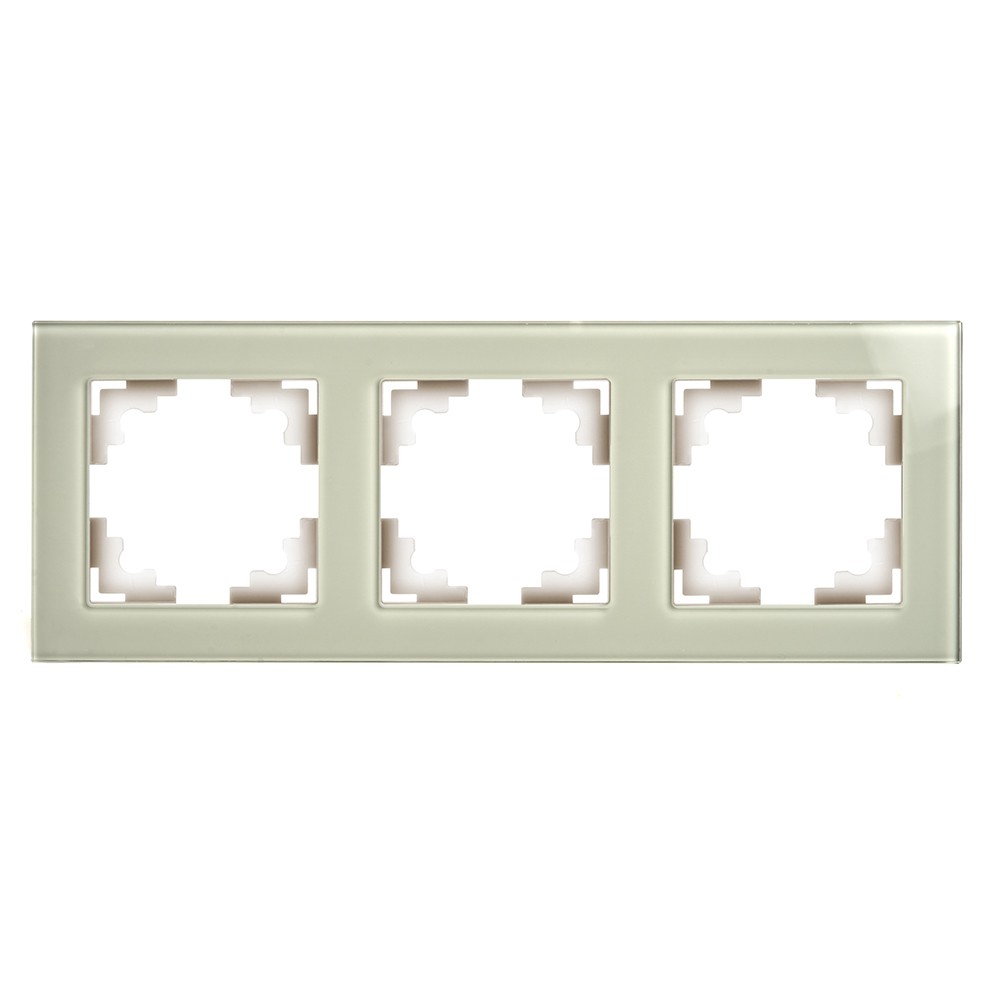 Катрин - Розетки и выключатели Stekker Рамка 3-местная стекло STEKKER GFR00-7003-07 серия Катрин дымчатый 49035