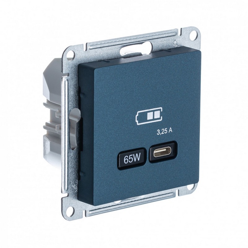 AtlasDesign Изумруд USB Systeme Electric AtlasDesign Изумруд Розетка тип-C 65W QC, PD, мех. ATN000827
