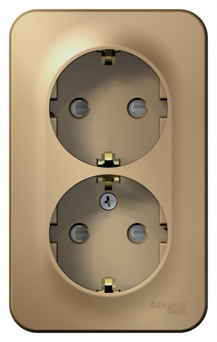 Blanca титан розетки и выключатели Розетка SE Blanca 2-ая Титан наружный с/з со шторками BLNRA011204