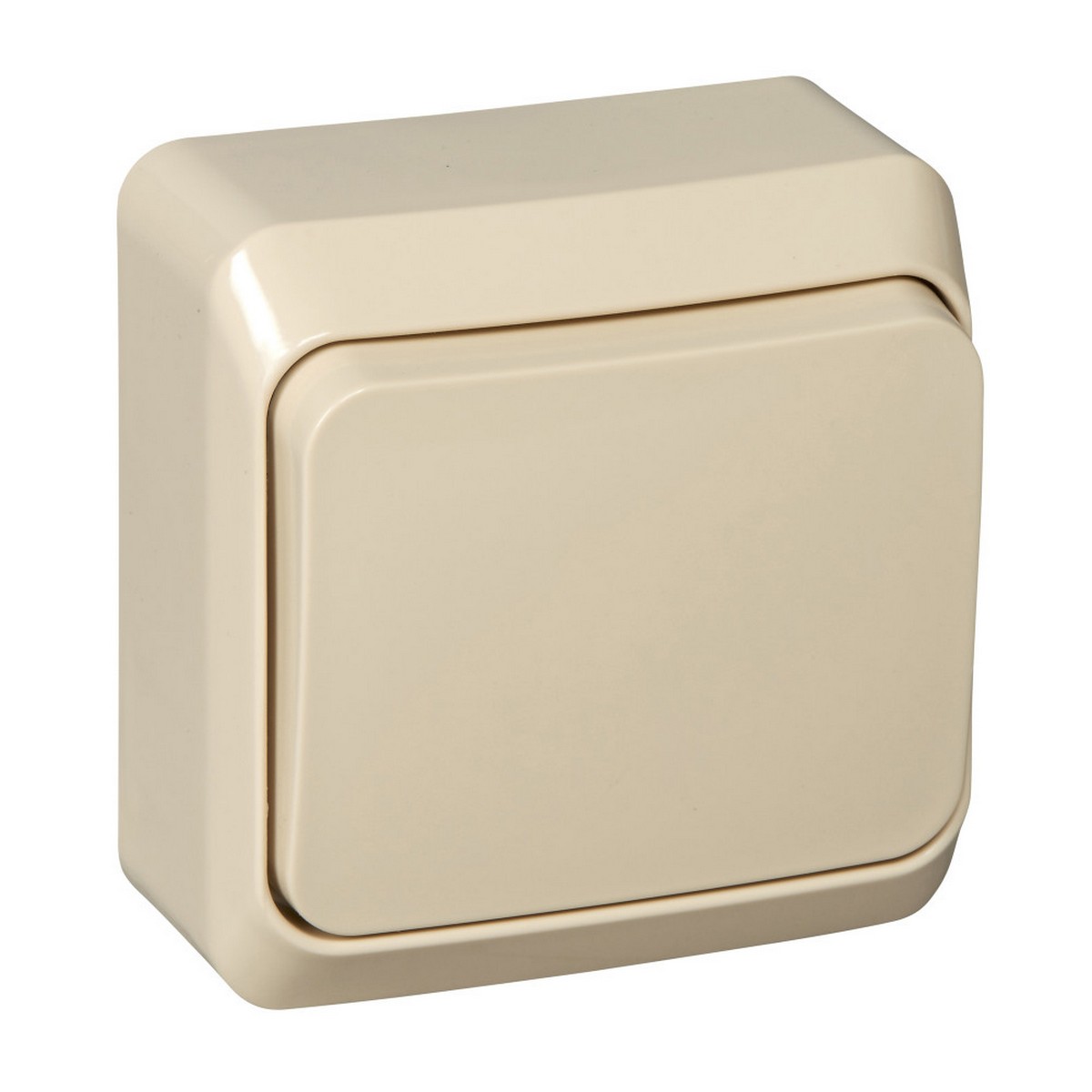 Этюд Кремовый Переключатель 1-клавишный Systeme Electric Этюд наружный Бежевый BA10-004K