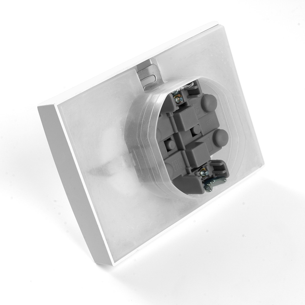 Эрна - Розетки и выключатели Stekker Розетка 2-местная с/з с крышкой STEKKER PST16-9015-01 16А Эрна белый с рамкой 49139