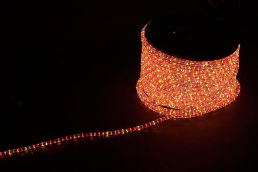 Светодиодная лента синяя Дюралайт светодиодный Feron LED-F3W 3-х жильный синий-красный 288Вт/м 72LED/м 50м 220V 26210 (цена за метр) 