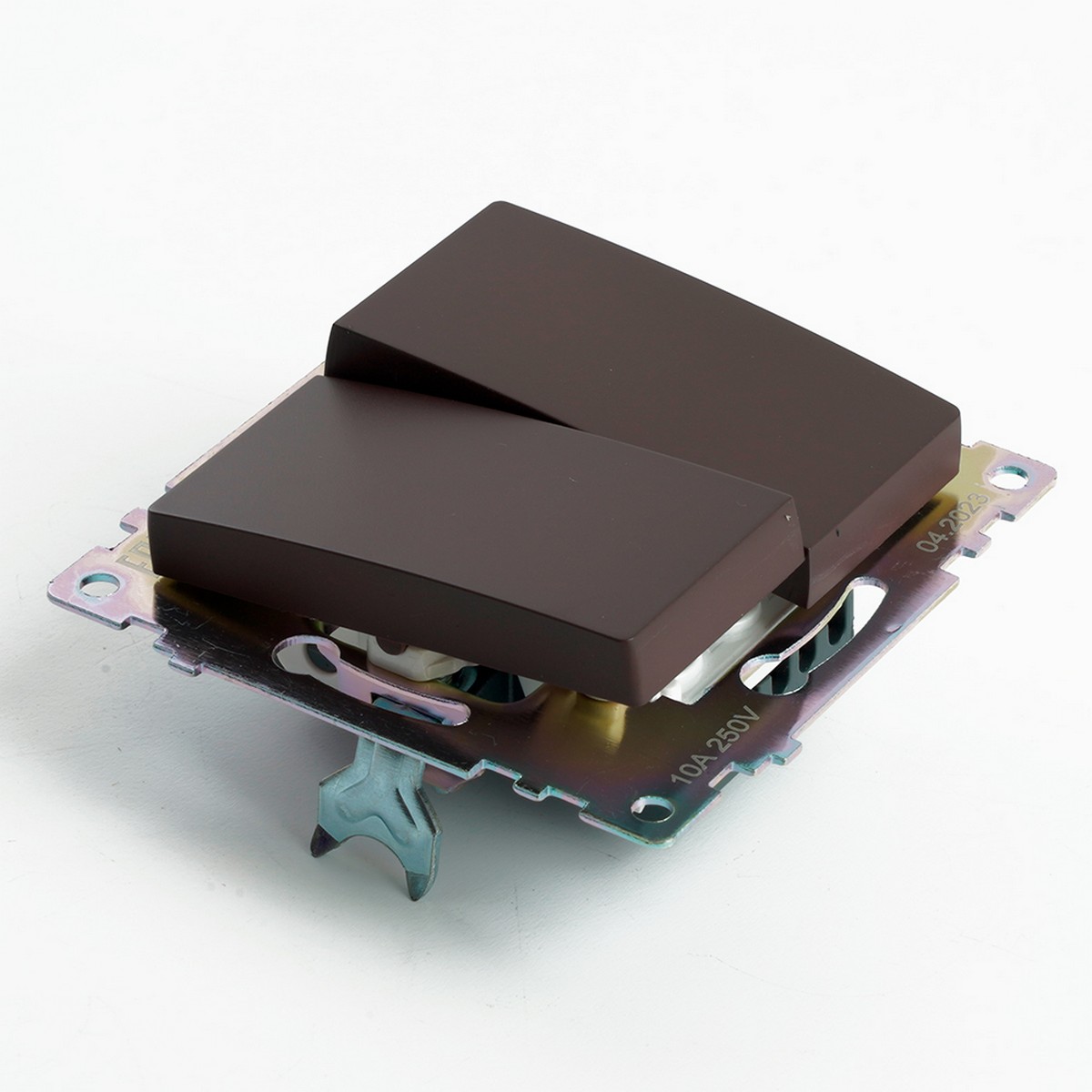 Катрин - Розетки и выключатели Stekker Переключатель 2-клавишный (механизм) STEKKER GLS10-7107-04 250V 10А Катрин шоколад 49170