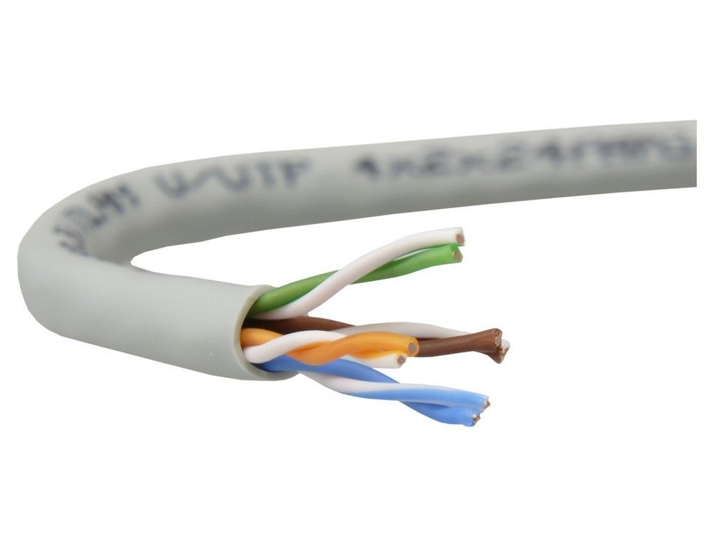 Кабель компьютерный UTP, FTP Кабель витая пара UTP 4 пары (8 жил) компьютерный CAT5e медный 