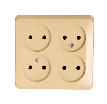 Этюд Кремовый Розетка 4-ая Systeme Electric Этюд наружный Бежевый б/з без шторок PA16-205K