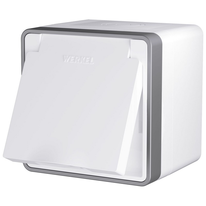 Werkel Gallant белый Розетка Werkel влагозащ. с зазем. с защит. крышкой и шторками Gallant (белая) W5071201