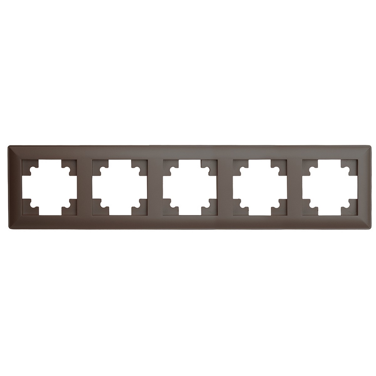 Катрин - Розетки и выключатели Stekker Рамка STEKKER 5-местная Катрин стекло шоколад FR00-7005-04 39821