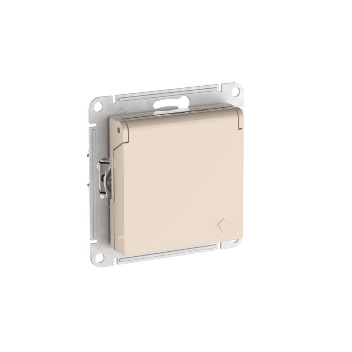 AtlasDesign Бежевый Розетка SE AtlasDesign Бежевый с заземл. со шторк. с крышкой IP20 быстрозажим. клем. ATN000246S