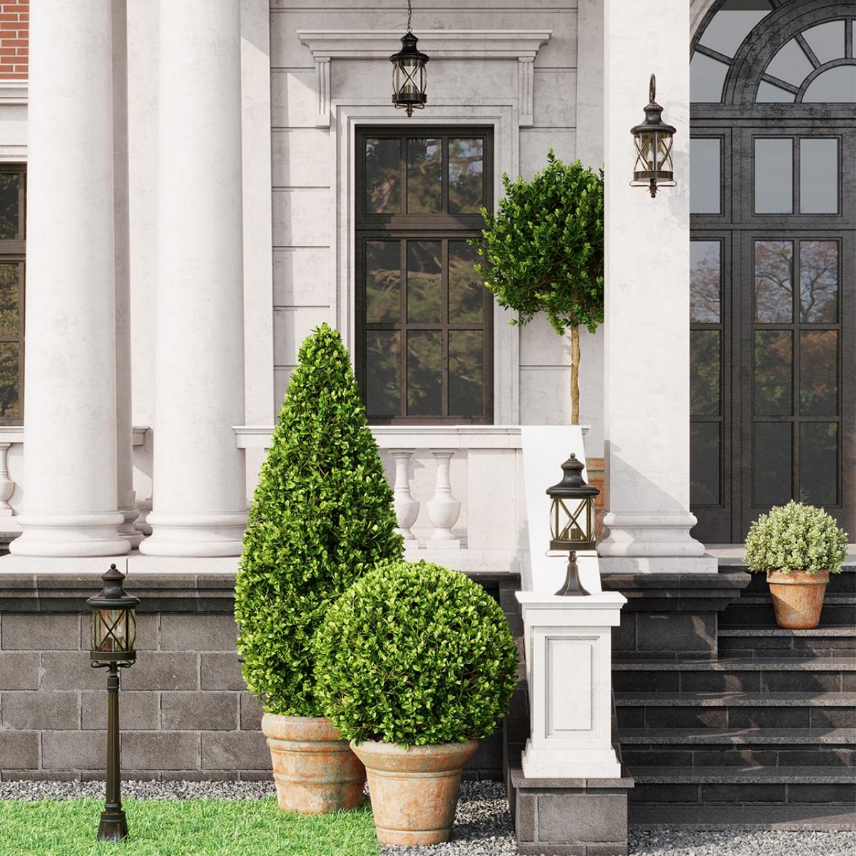 Уличные настенные светильники Уличный потолочный светильник ODEON LIGHT 4045/1C SATION 