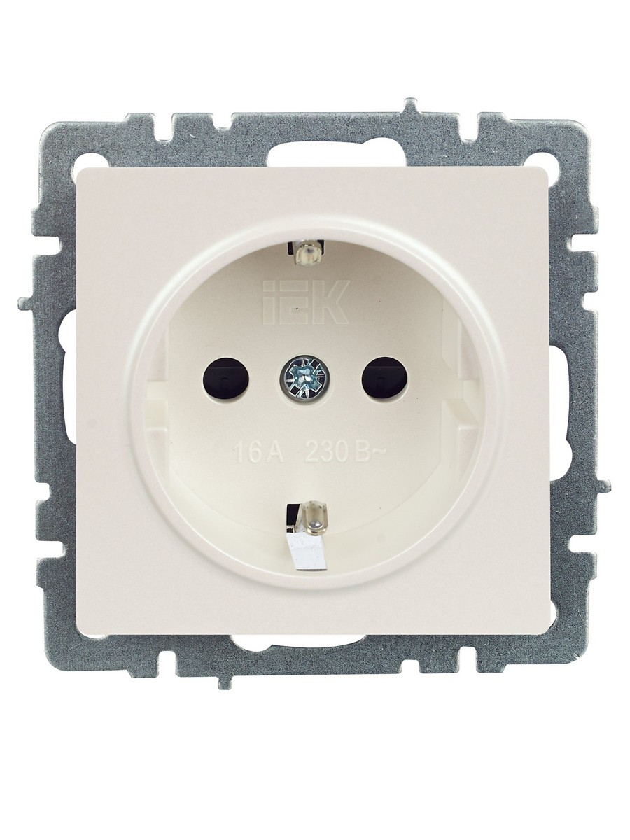 IEK Brite Жемчуг Розетка IEK BRITE с/з с шторками 16А РС14-1-0-БрЖ жемчуг BR-R14-16-K36