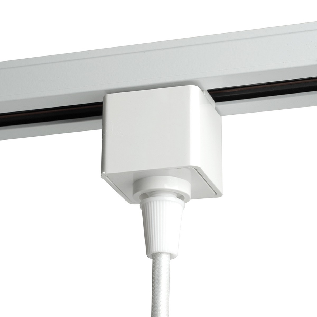 Трековые светодиодные светильники Светильник Feron AL197 трековый однофазный на шинопровод под лампу на подвесе E27 белый 48554 