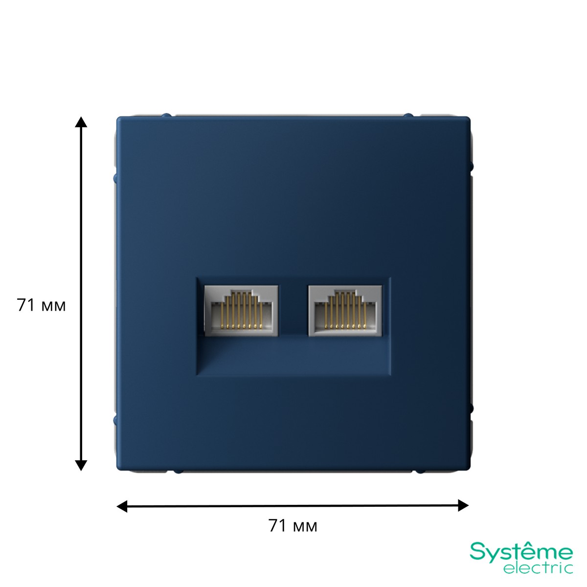 ArtGallery Аквамарин Розетка Systeme Electric ArtGallery Аквамарин двойная компьютерная RJ45+RJ45 кат.6А GAL001188