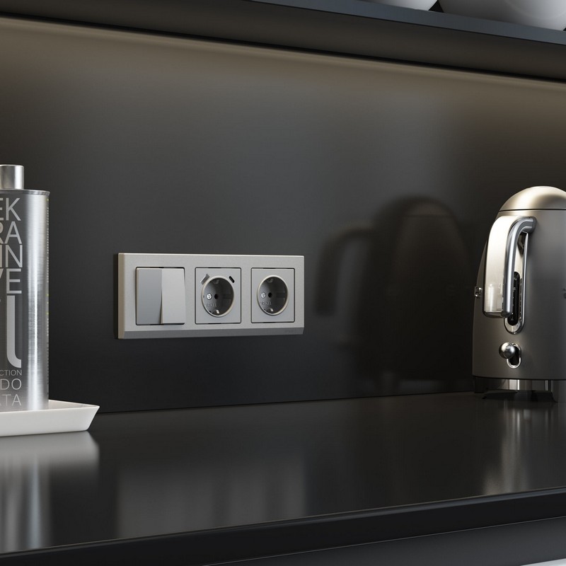 Werkel Серебряный матовый Выключатель Werkel двухклавишный проходной (серебряный матовый) W1122065