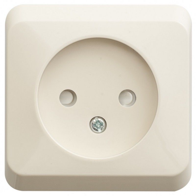Этюд Кремовый Розетка 1-ая Systeme Electric Этюд наружный Бежевый б/з со шторками PA16-002K