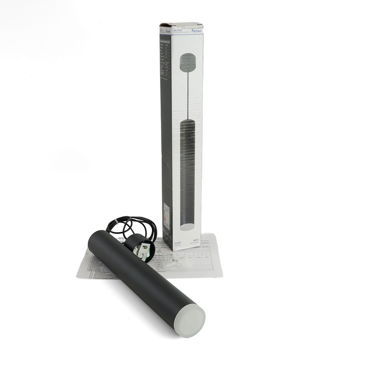 Подвесные светодиодные светильники Светильник потолочный Feron ML1028 Barrel levitation на подвесе MR11 черный 51397 