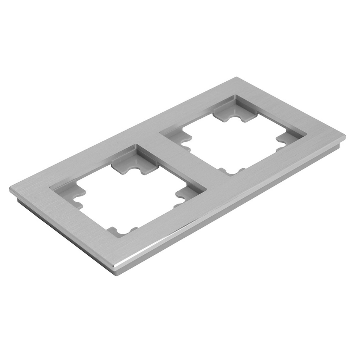 Катрин - Розетки и выключатели Stekker Рамка 2-местная металл STEKKER MFR00-7002-03 Катрин серебро 50015