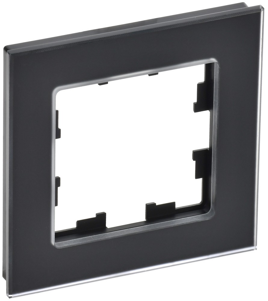 IEK Brite Рамки Рамка IEK BRITE DECOR Черный матовый стекло 1-м РУ-1-2-Бр BR-M12-G-31-K02