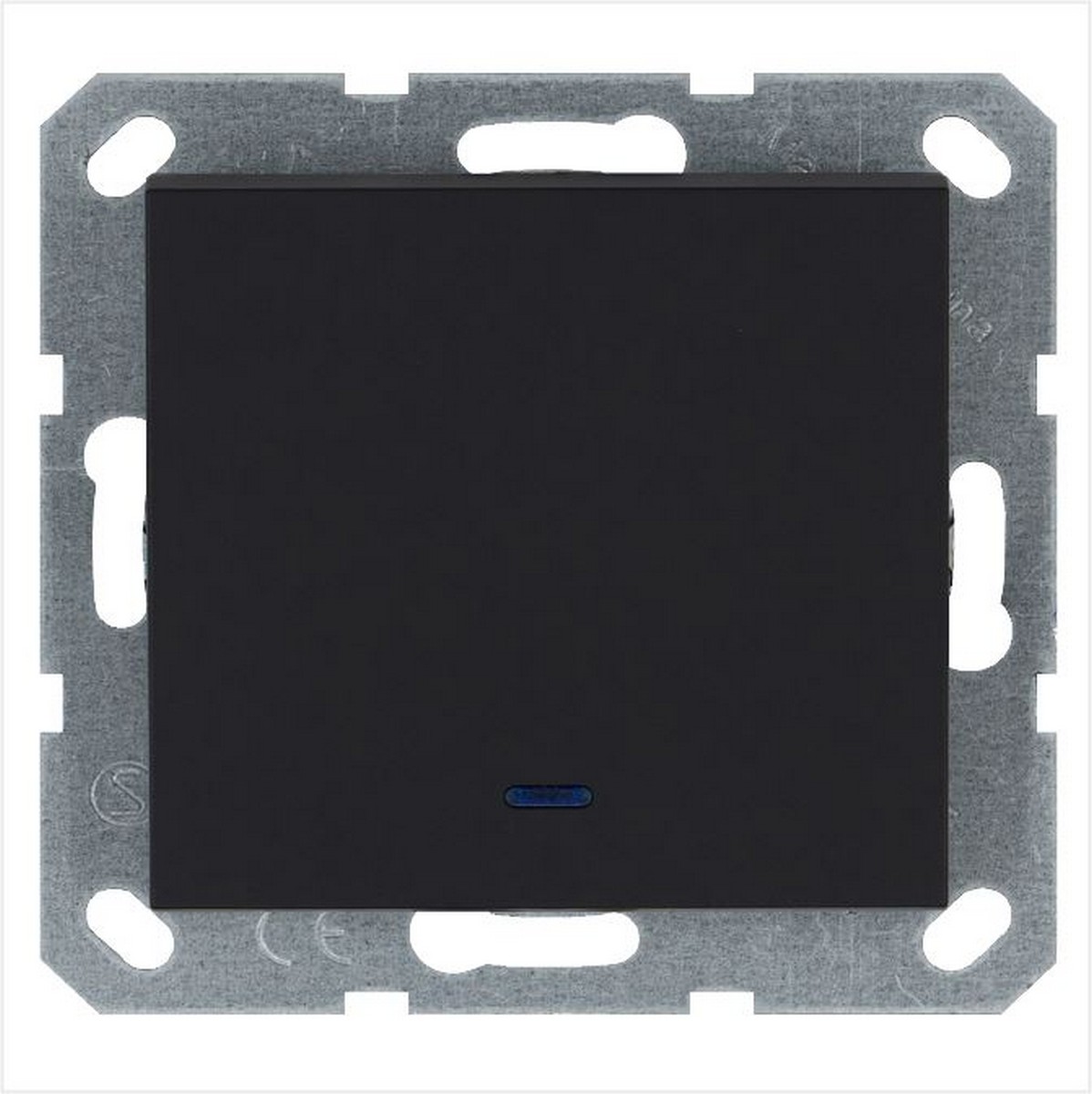 JASMART G - розетки и выключатели Выключатель одноклавишный JASMART со светодиодом Черный матовый (soft touch) G3011NPB