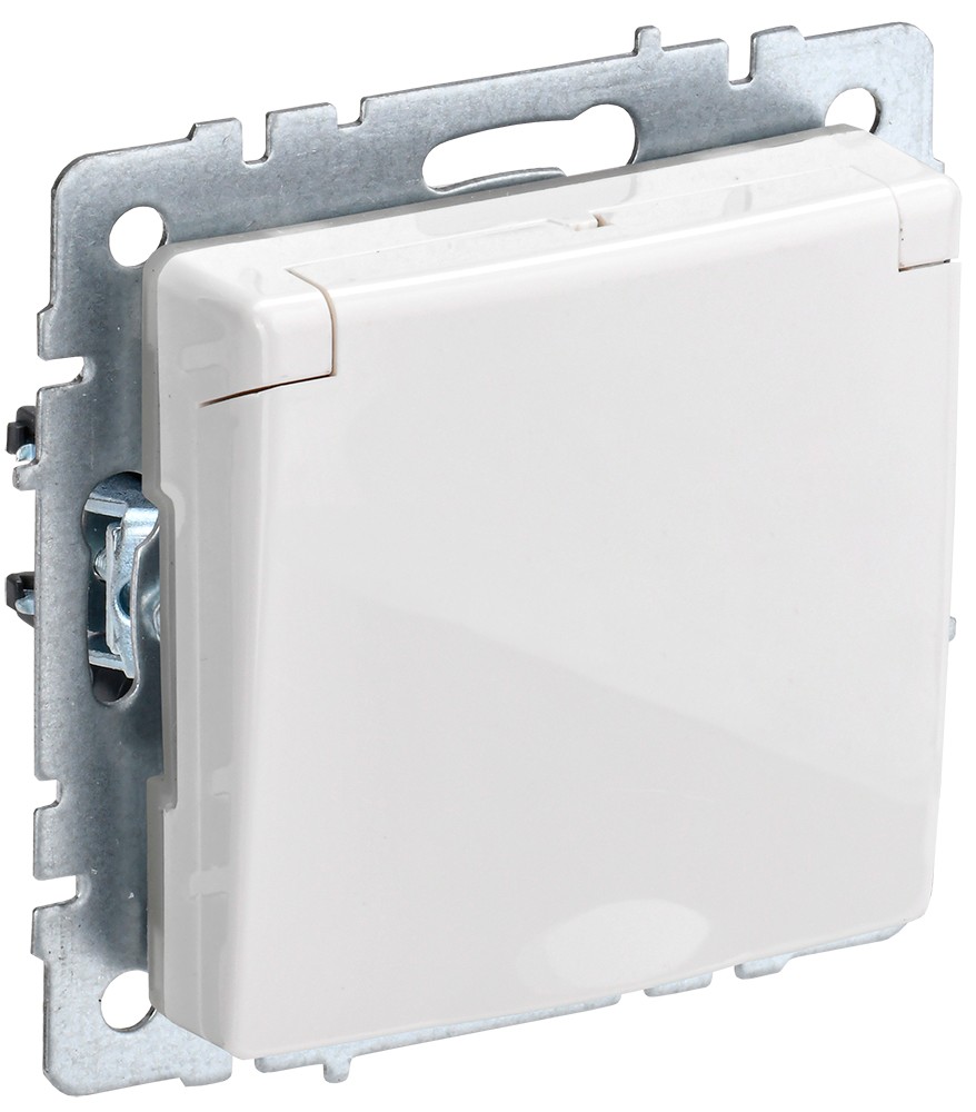 IEK Brite Белый Розетка IEK BRITE с/з с шторками и крышкой 16А IP20 РСбш10-3-БрБ белый BR-R16-16-K01