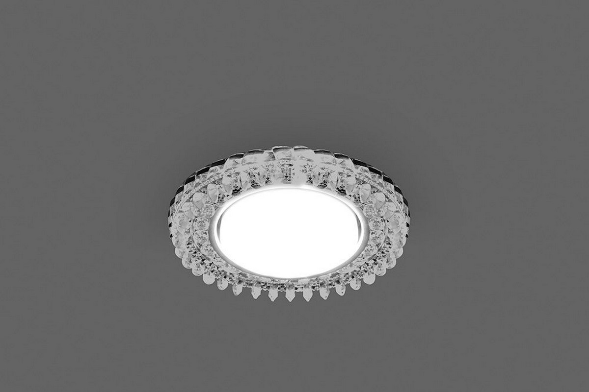 Встраиваемые светодиодные светильники Светильник встраиваемый Feron CD4027 с белой LED подсветкой GX53 прозрачный 29541 