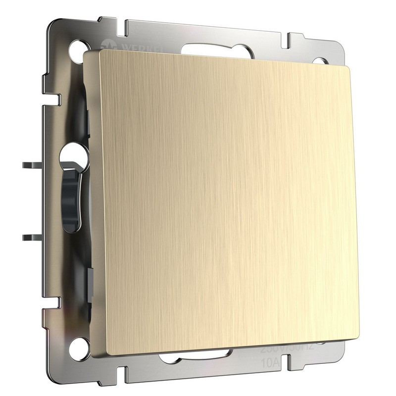 Werkel Шампань рифленный механизмы Выключатель Werkel одноклавишный  (шампань рифленый) W1110010