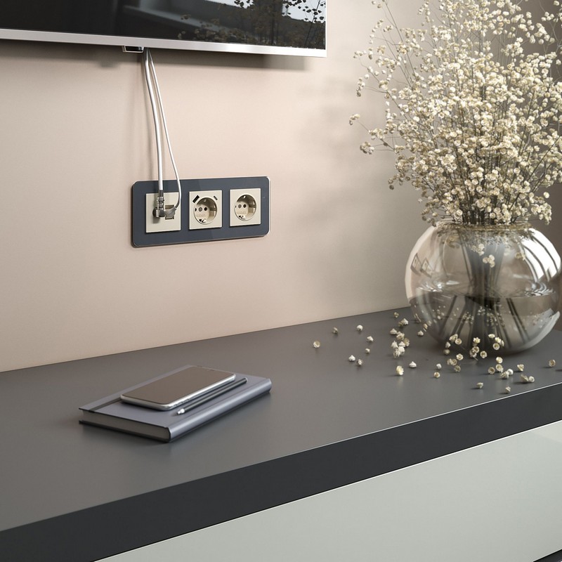 Рамки Werkel Elite Рамка Werkel из стекла на 3 поста Elite графит W0032440