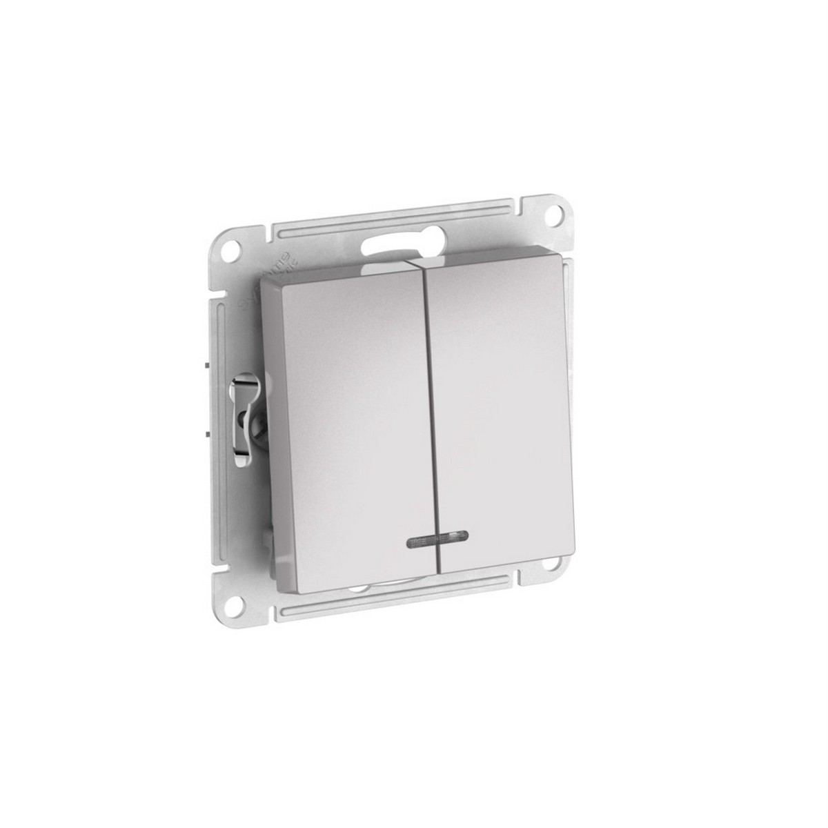 AtlasDesign Алюминий Выключатель SE AtlasDesign Алюминий 2-клавишный с подсветкой быстрозажим. клем. ATN000353S