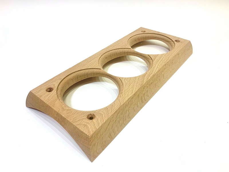 Деревянная накладка Cleverwood внутреннего монтажа розеток и выключателей диаметром 240 мм 3-ая 035