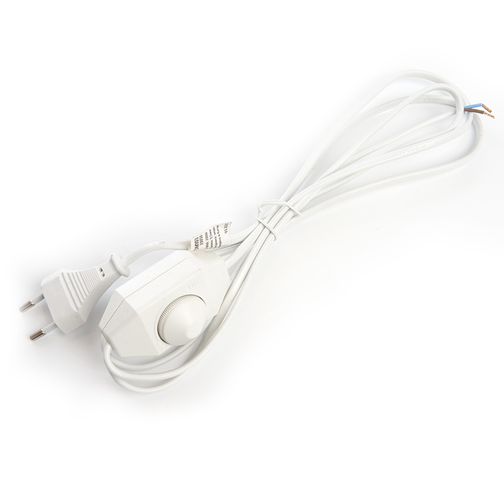Сетевой шнур Feron DM103-200W с диммером 230V 1,5+0,5м, белый 23056
