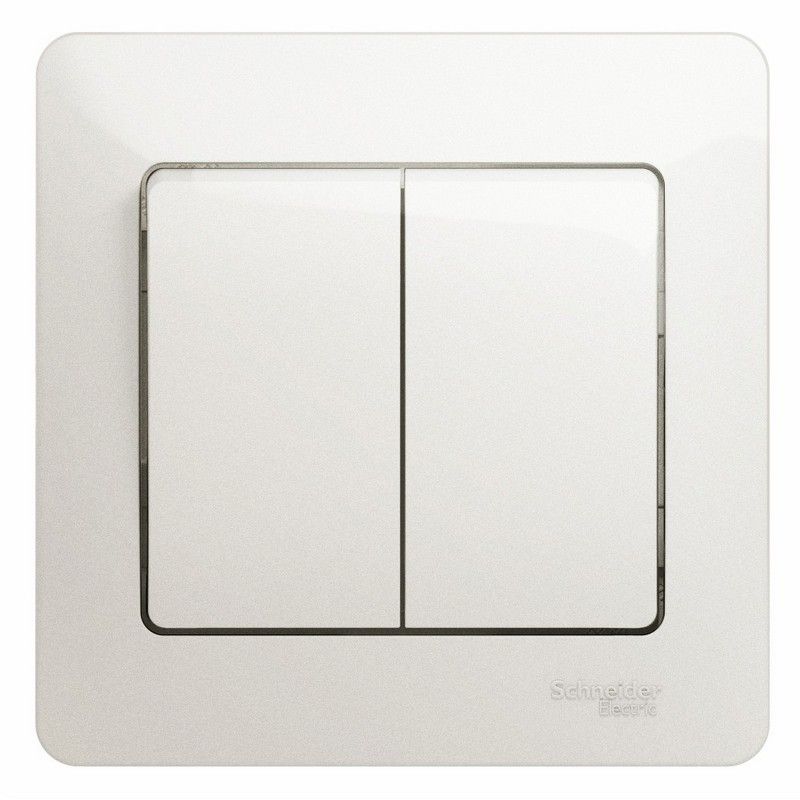 Glossa Перламутр Выключатель Systeme Electric Glossa Перламутр 2-клавишный, сх.5, 10АХ, в сборе GSL000652