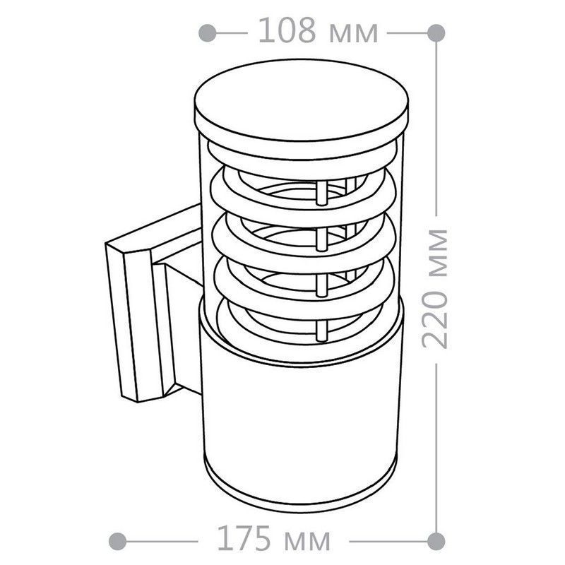 Уличные настенные светильники Светильник садово-парковый Feron DH0801 на стену вверх  E27 230V серый 06301 