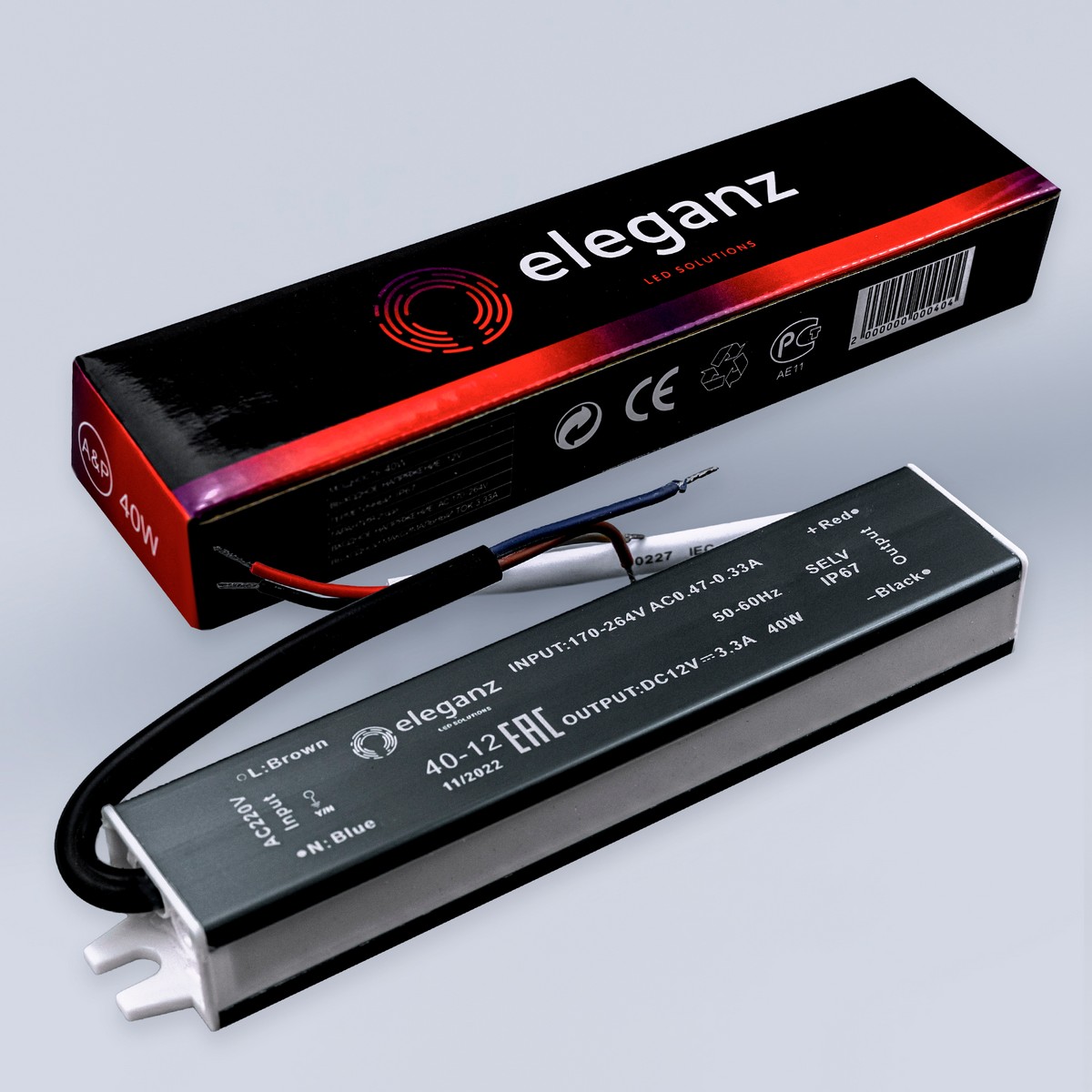 Блоки питания для светодиодной ленты Блок питания для светодиодной ленты Eleganz 12V 40W IP67 герметичный 1113 