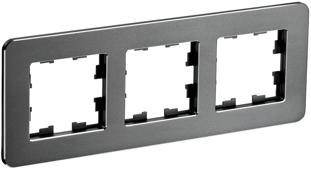 IEK Brite Рамки Рамка IEK BRITE DECOR Титан металл. скругл.угол 3-м РУ-3-1-Бр RE BR-M32-M-01-K48